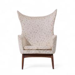  HW Klein H W Klein for Bramin M bler Model 207 5 Mid Century Danish Walnut Wing Chair - 4216715