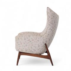  HW Klein H W Klein for Bramin M bler Model 207 5 Mid Century Danish Walnut Wing Chair - 4216717