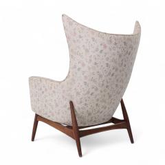  HW Klein H W Klein for Bramin M bler Model 207 5 Mid Century Danish Walnut Wing Chair - 4216719