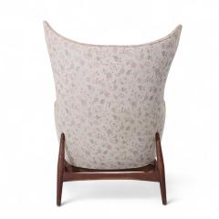  HW Klein H W Klein for Bramin M bler Model 207 5 Mid Century Danish Walnut Wing Chair - 4216720
