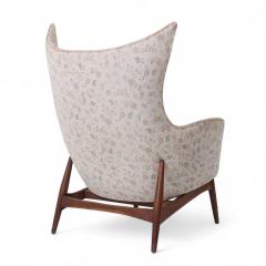  HW Klein H W Klein for Bramin M bler Model 207 5 Mid Century Danish Walnut Wing Chair - 4216721