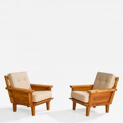 Habitant Habitant Lounge Chairs with Pine and Fabric USA 1940s - 4777132
