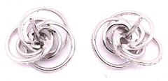  Hammerman Brothers 18 Karat White Gold Diamond Flower Swirl Stud Earrings by H2 at Hammerman - 2695805