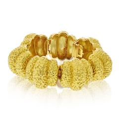  Hammerman Brothers Hammerman Brothers 18K Yellow Gold Textured Link Panels Bracelet - 4383940