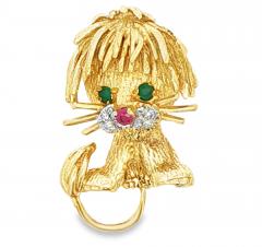  Hammerman Brothers Hammerman Brothers Whimsical Lion Brooch 18kt - 4649425