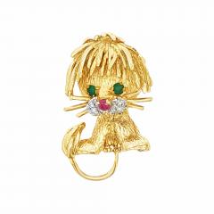  Hammerman Brothers Hammerman Brothers Whimsical Lion Brooch 18kt - 4649431