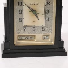  Hammond Art Deco Skyscraper Style Hammond Bakelite Electric Clock w Day Date Function - 4744901