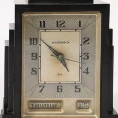  Hammond Art Deco Skyscraper Style Hammond Bakelite Electric Clock w Day Date Function - 4744909