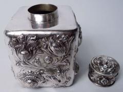  Hanau Antique German Hanau Baroque Silver Tea Caddy - 4543064