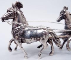  Hanau Antique German Hanau Rococo Silver Horse Drawn Cinderella Coach - 4424484