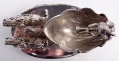  Hanau Antique German Hanau Rococo Silver Horse Drawn Sleigh Open Salt - 4341315