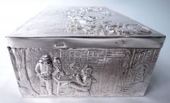  Hanau Antique German Hanau Silver Box with Scenes of Rustic Idyll - 4416611