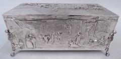 Hanau Antique German Hanau Silver Box with Scenes of Rustic Idyll - 4542859