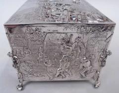  Hanau Antique German Hanau Silver Box with Scenes of Rustic Idyll - 4542860
