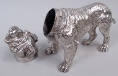  Hanau Antique German Hanau Silver Figural Bulldog Match Safe - 4342501