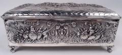  Hanau Large Antique German Renaissance Silver Keepsake Casket - 4228530