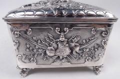  Hanau Large Antique German Renaissance Silver Keepsake Casket - 4228537
