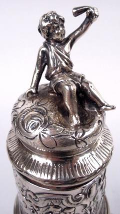  Hanau Pair of Antique German Hanau Rococo Silver Glass Decanters - 4156343