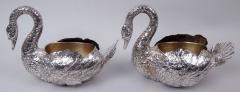  Hanau Pair of Antique German Hanau Silver Swan Bowls - 4533446