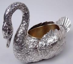  Hanau Pair of Antique German Hanau Silver Swan Bowls - 4533448