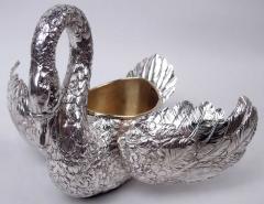  Hanau Pair of Antique German Hanau Silver Swan Bowls - 4533449