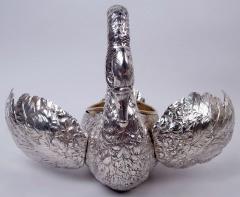 Hanau Pair of Antique German Hanau Silver Swan Bowls - 4533450