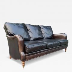  Hancock Moore English Regency Style Hartwell Espresso Color Leather Sofa Wesley Hall 3 Seater - 3139626