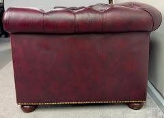  Hancock Moore Hancock Moore English Style Chesterfield Cranberry leather Sofa Sofa Bed - 3532452