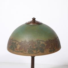 Handel Co Acid Etched Table Lamp with Oil Rubbed Bronze Base signed Handel - 4304456