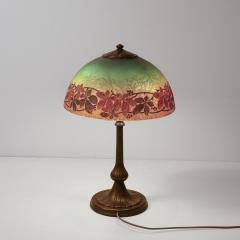  Handel Co Acid Etched Table Lamp with Oil Rubbed Bronze Base signed Handel - 4304467