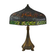  Handel Co Handel Bent Glass Panel Lamp with Tropical Motif - 4295262