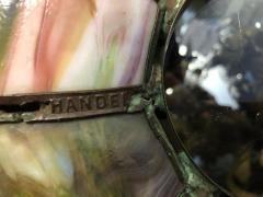  Handel Co Handel Co Arts and Crafts Palm Tree Table Lamp Art Glass Bronze 1900s - 4228138