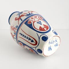  Hank Keramik HAND PAINTED FIGURATIVE VASE DATED 1946 FROM HANK KERAMIKK VERKSTED OSLO NORWAy - 1596525