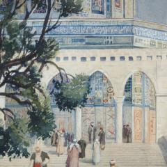  Hans Aescher Orientalist watercolour of the Dome of the Rock by Hans Aescher - 3495431