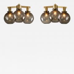  Hans Agne Jakobsson Pair of Hans Agne Jakobsson Pastoral 376 3 Ceiling Lights Sweden 1960s - 4060892