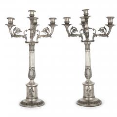  Hans G Dellevie Wilhelm C Hessenberg German empire period seven piece silver candelabra set - 1588433