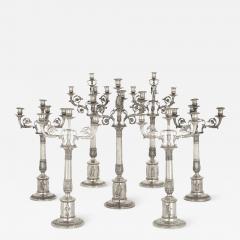  Hans G Dellevie Wilhelm C Hessenberg German empire period seven piece silver candelabra set - 1590056