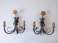  Hans M ller Set of Two Brass Metal Flush Mount or Sconces by Hans M ller Germany 1970s - 2907012