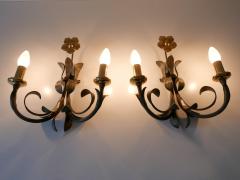  Hans M ller Set of Two Brass Metal Flush Mount or Sconces by Hans M ller Germany 1970s - 2907013