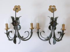  Hans M ller Set of Two Brass Metal Flush Mount or Sconces by Hans M ller Germany 1970s - 2907017