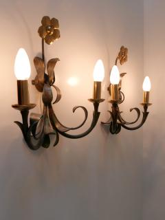  Hans M ller Set of Two Brass Metal Flush Mount or Sconces by Hans M ller Germany 1970s - 2907020