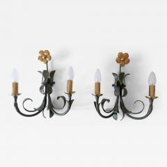  Hans M ller Set of Two Brass Metal Flush Mount or Sconces by Hans M ller Germany 1970s - 2909287