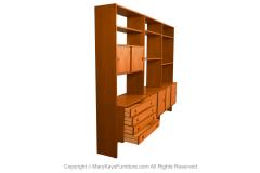  Hansen Guldborg Mid Century Danish Teak Hansen Guldborg Wall Unit Bookcase Cabinet - 3406209