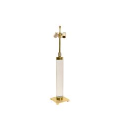  Hansen Lighting Co Hansen Impressive Pair of Table Lamps in Lucite and Brass 1960s - 2760277