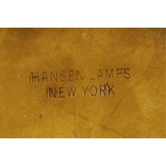 Hansen Lighting Co Hansen Pair Of Floor Lamps in Brass with Glass Rods 1960s Signed  - 3073055