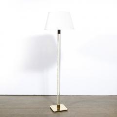  Hansen Lighting Co Mid Century Modern Translucent Lucite Polished Brass Floor Lamp by Hansen - 2704670