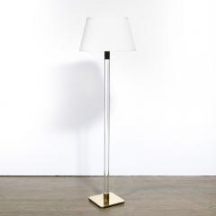  Hansen Lighting Co Mid Century Modern Translucent Lucite Polished Brass Floor Lamp by Hansen - 2704671