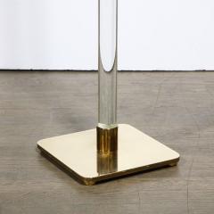  Hansen Lighting Co Mid Century Modern Translucent Lucite Polished Brass Floor Lamp by Hansen - 2704683