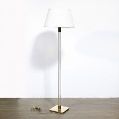  Hansen Lighting Co Mid Century Modern Translucent Lucite Polished Brass Floor Lamp by Hansen - 2704688