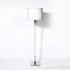  Hansen Lighting Co Mid Century Modernist Floor Lamp in Lucite Polished Nickel by Hansen - 4489810